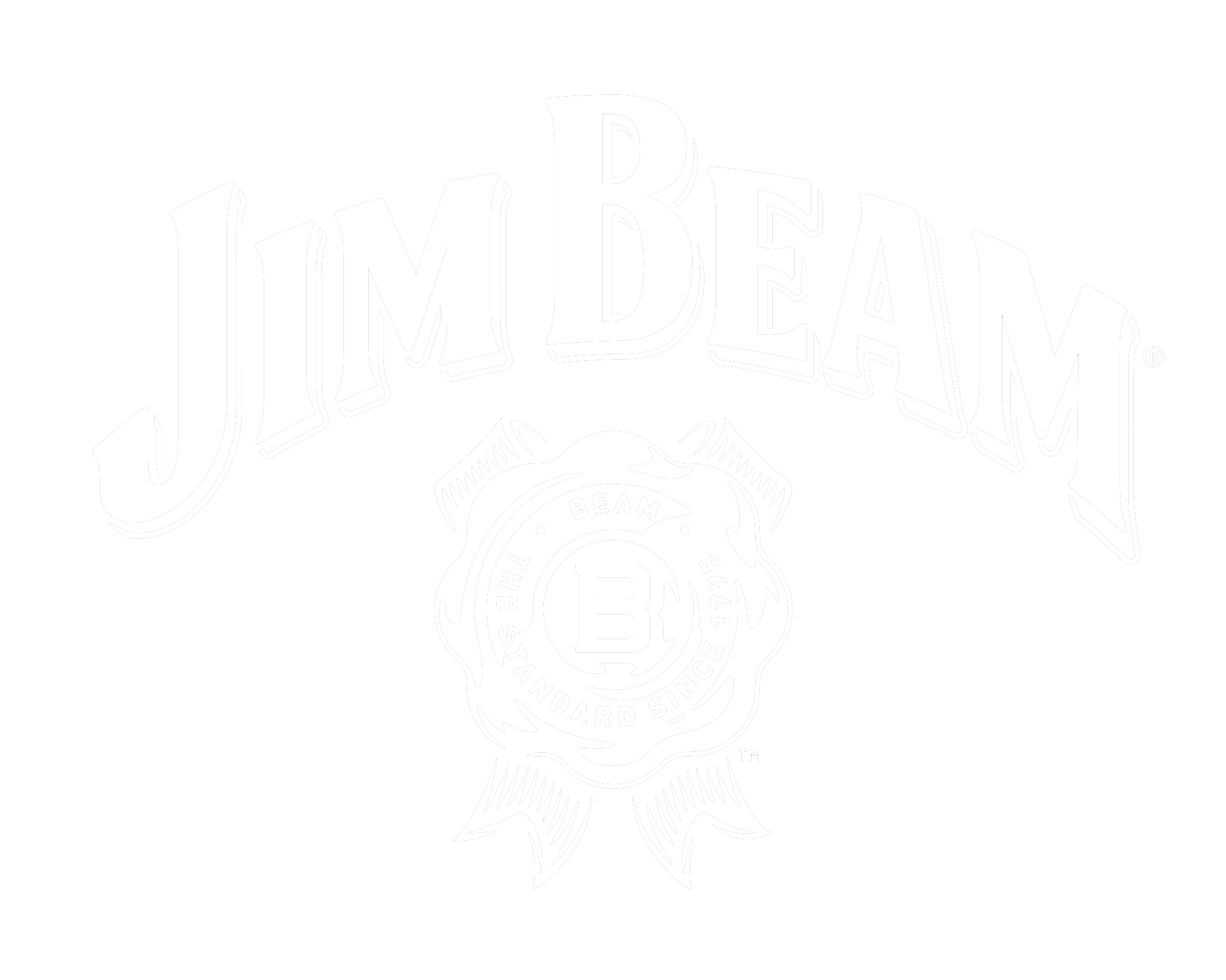 jim beam logo white | the Mann.