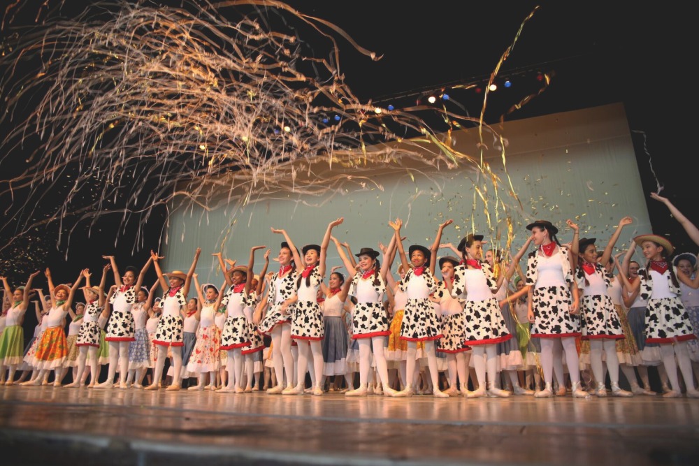 Children on stage at the Mann