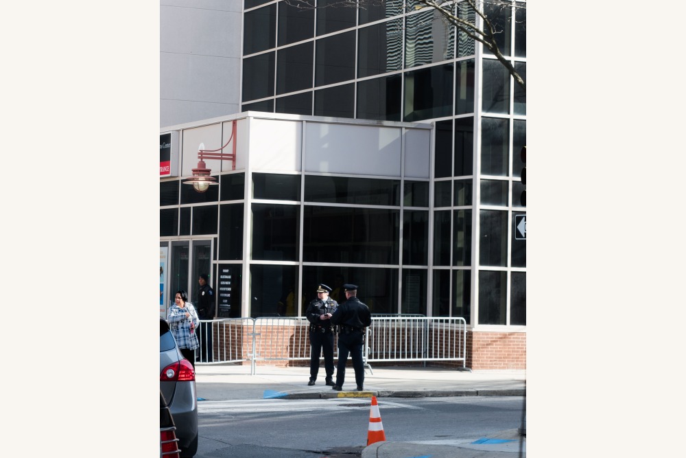 Bridget McKenna: Cops in Front of Morgan Hall