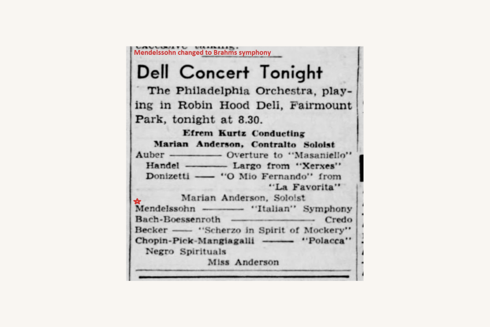 Marian Anderson at Robin Hood Dell