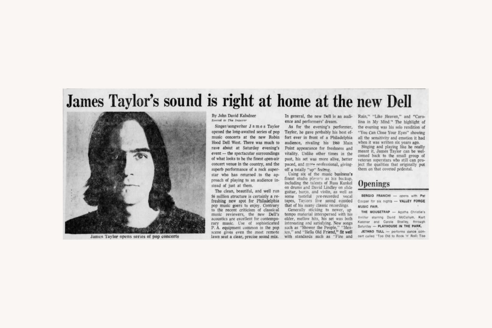 James Taylor review, 1976