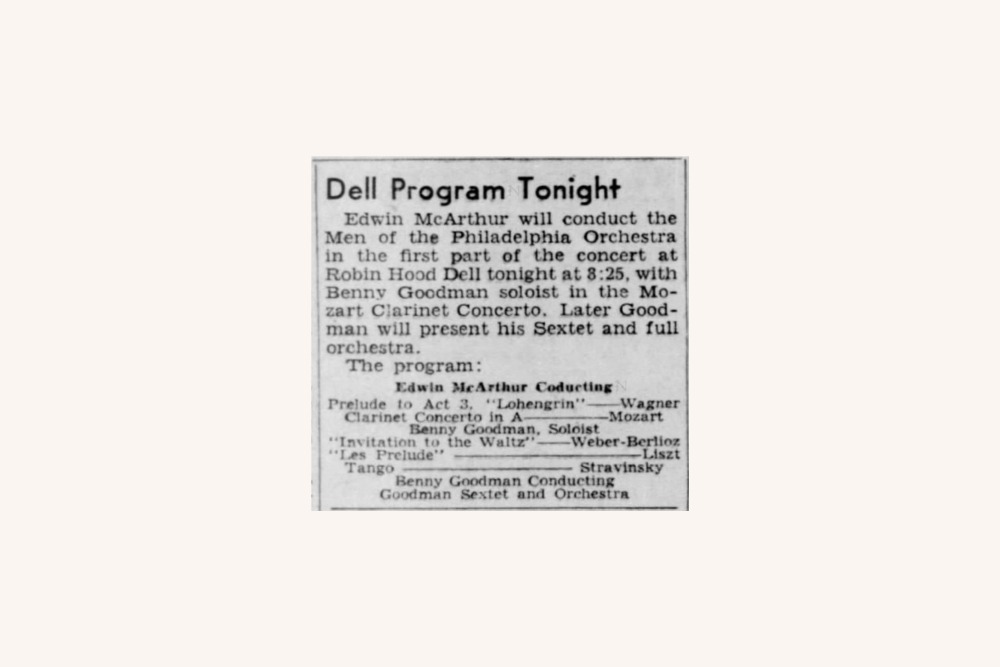 Philadelphia Inquirer, July 10, 1941, program listing