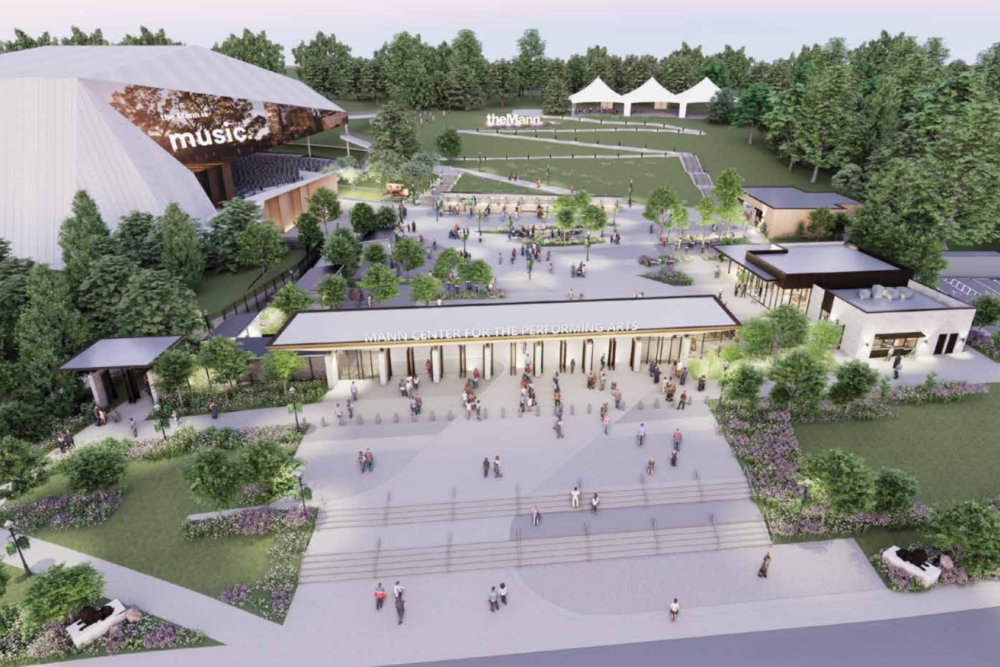 Aerial View of Plaza Rendering