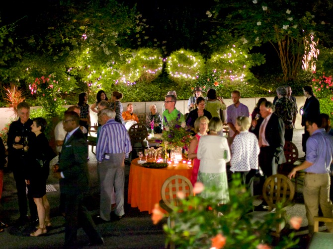 Photo of the Mann Center's Cadillac Terrace at night