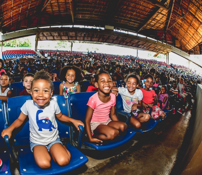 Photo of children participating in educational programming at the Mann Center