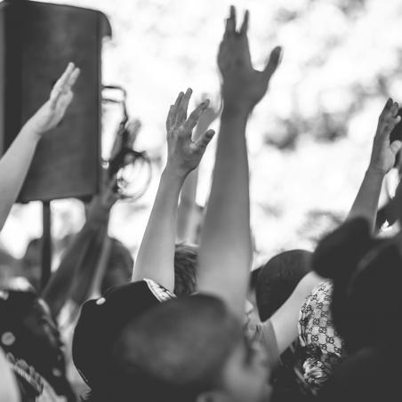 Image of a concert crowd at the Mann center