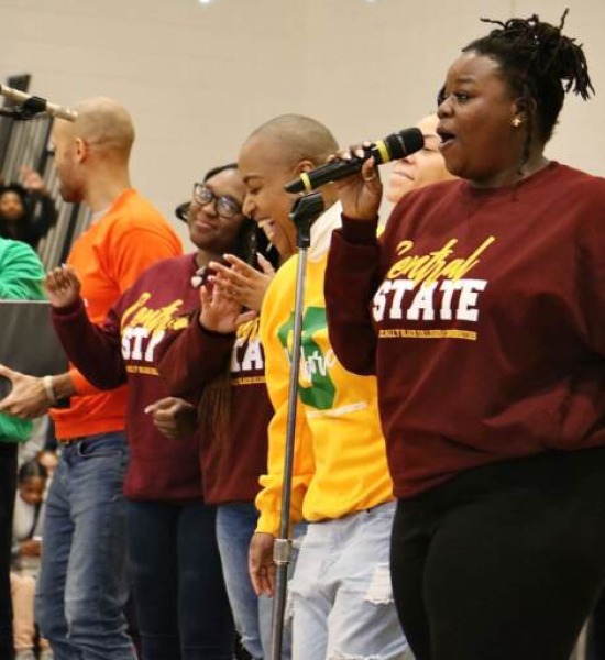 Image of Jeremy Winston Chorale performing at Cristo Rey High School